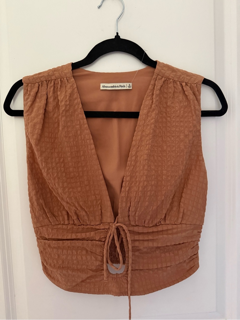 Abercrombie & Fitch Rust Brown Textured Tie-Front Camisole